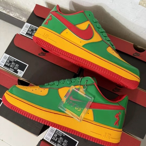 Nike Kids Sneakers - Green Yellow and Red